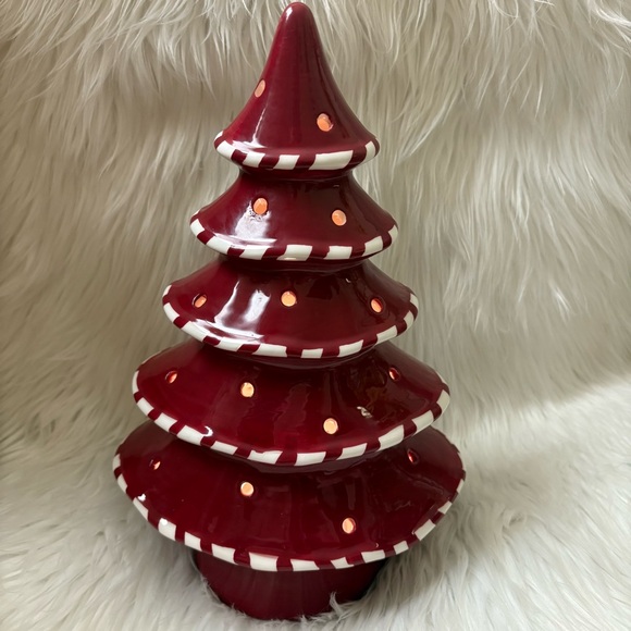 Lightscapes Candy Cane Color Morphing and White Light Up Ceramic Tree - Picture 2 of 12